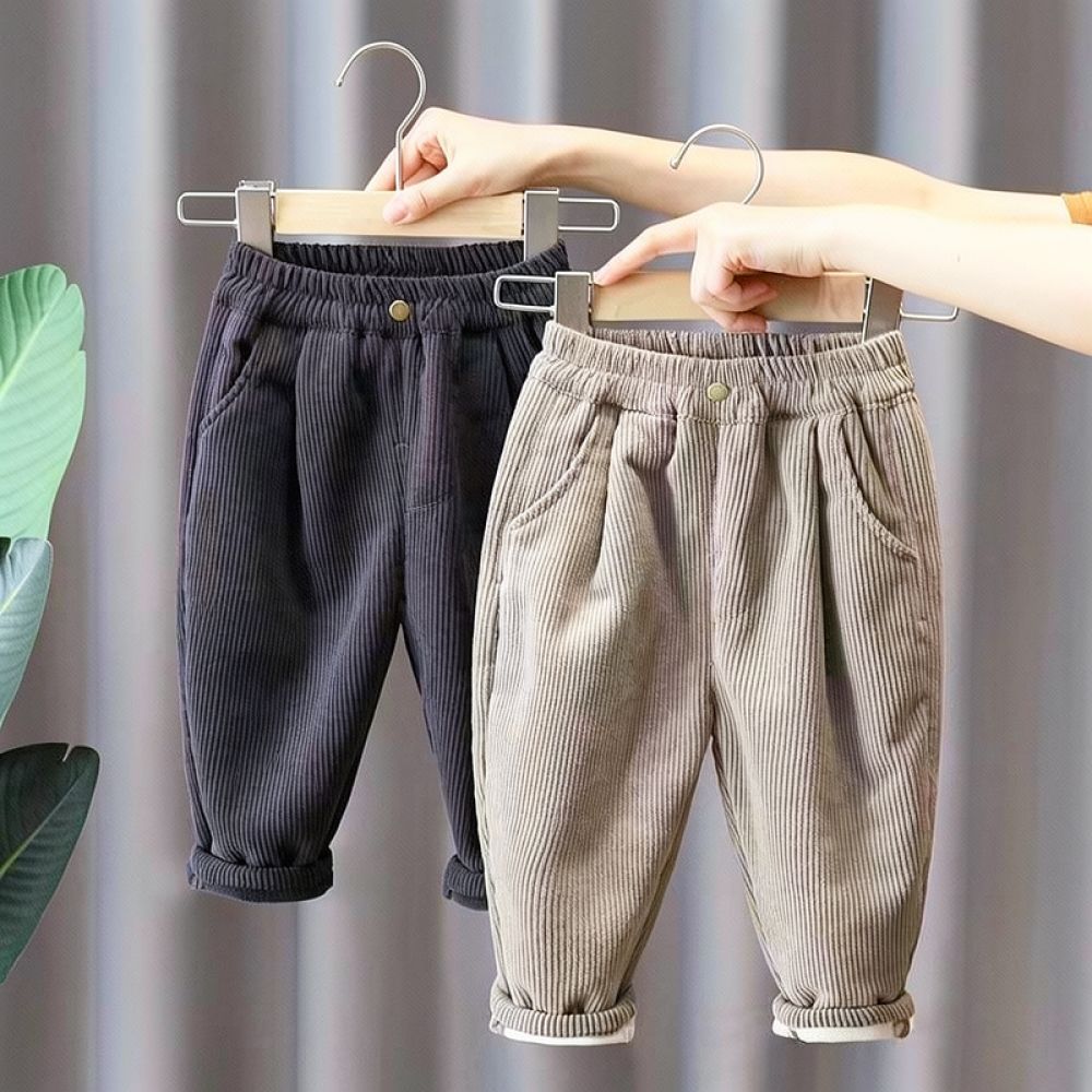 子供用、裏起毛のコーデュロイパンツ。冬に暖かく過ごせる、男の - Corduroy Pant Warm のレビューと価格