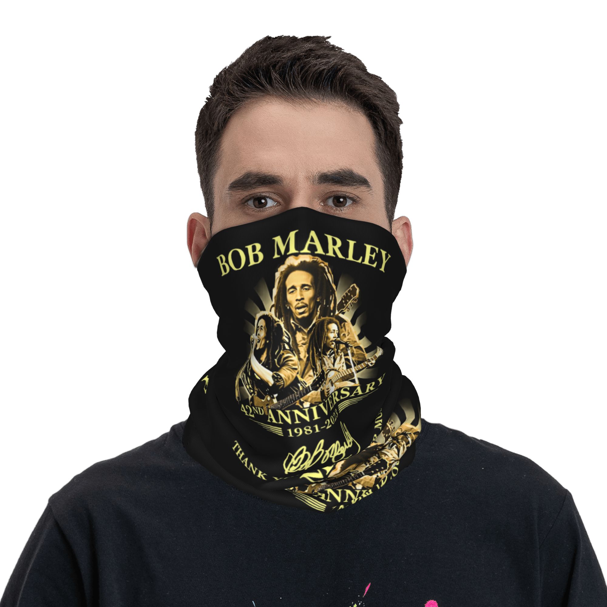 カスタムジャマイカシンガーレゲエロックボブ・マーリーバンダナ - Neck Gaiter Fleece のレビューと価格