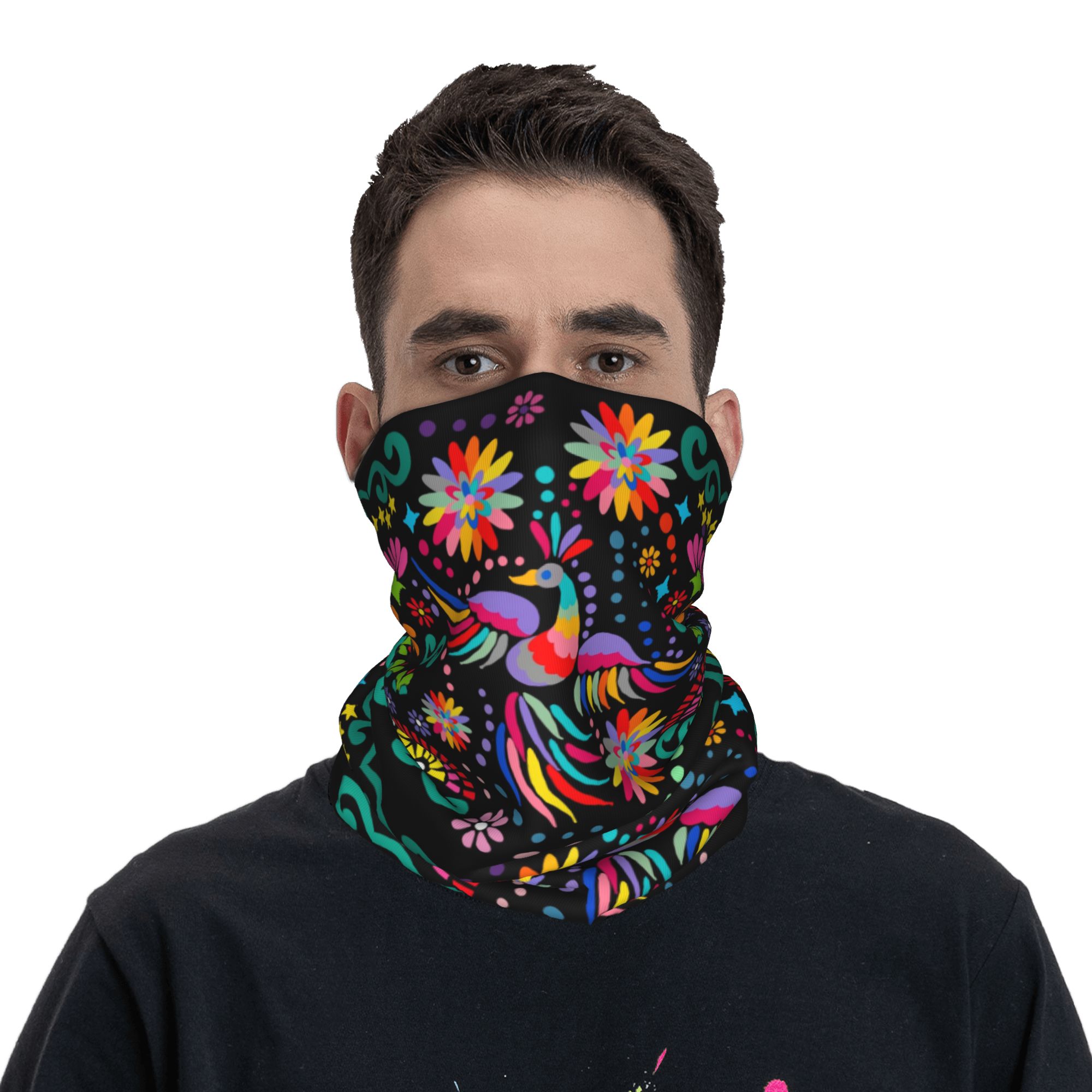 カスタムメキシカンフローラルフラワーテキスタイルバンダナネッ - Neck Gaiter Fleece のレビューと価格