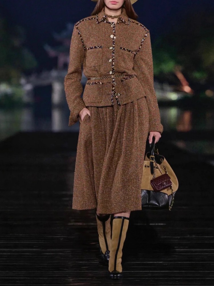 女性のエレガントなターンダウンカラースパンコールツイードジャ - Wool Coat Peacoat のレビューと価格